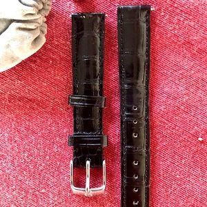 Michele 16mm black alligator watch strap